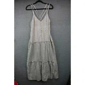 Frnch Paris Linen Blend Tiered Maxi Dress-Size Medium-Strappy